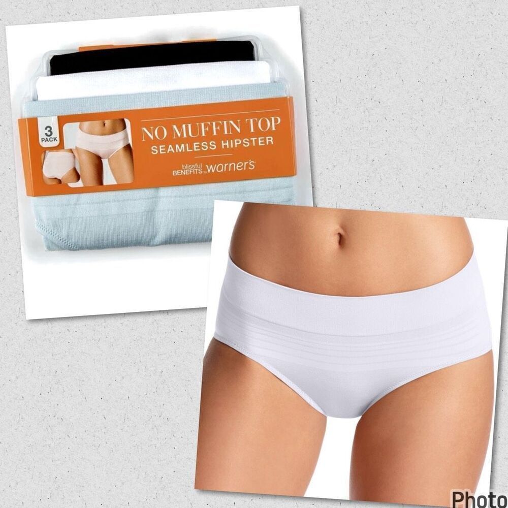 NWT 1 Warners S White No Pinching Dig-Free Comfort Waist Smooth Seamless Hipster